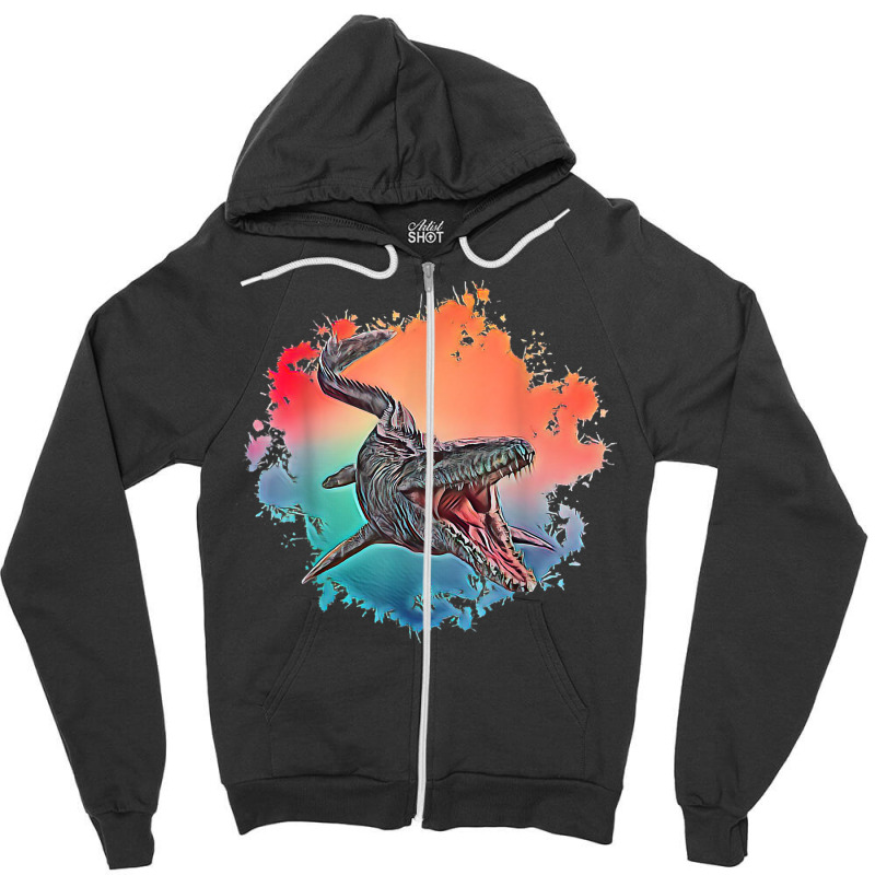 Mosasaurus Dinosaur Motif Prehistoric Predator Design Dino T Shirt Zipper Hoodie | Artistshot