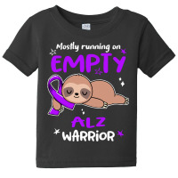 Alzheimers Awareness T  Shirt A L Z Awareness Mostly Running On Empty Baby Tee | Artistshot