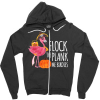 Flamingo Tropical Cute Halloween Flamingo Pirate Flock The Plank Costu Zipper Hoodie | Artistshot