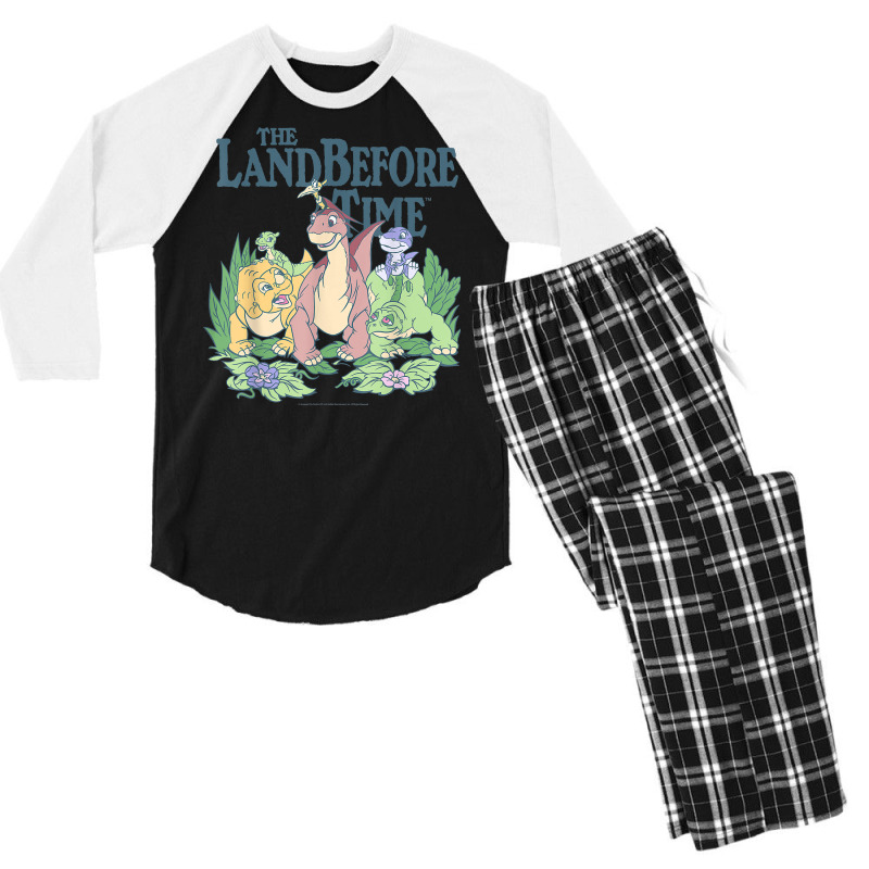 Land Before Time Pastel Dinosaur Friends T Shirt Men's 3/4 Sleeve Pajama Set | Artistshot