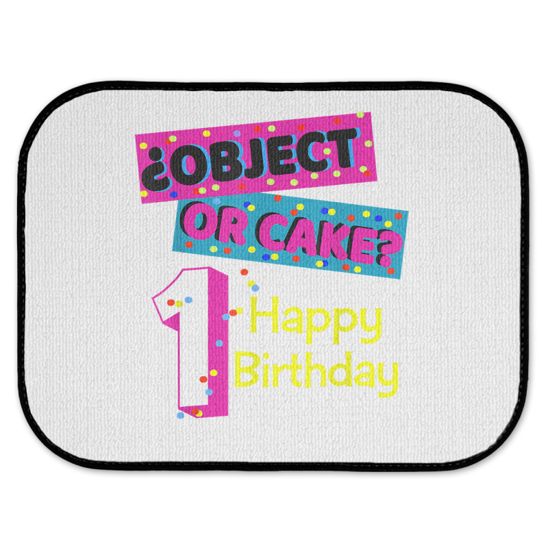 Object Or Cake Happy Birthday 1 Family Matching Confetti T Shirt Rear Car Mat | Artistshot