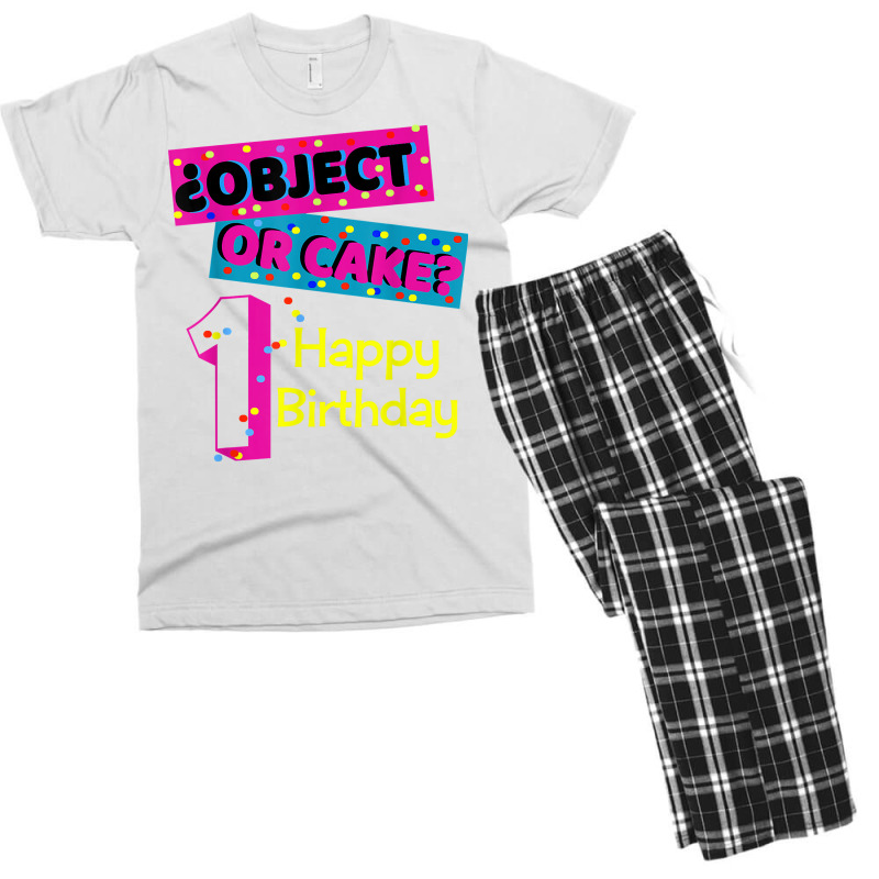 Object Or Cake Happy Birthday 1 Family Matching Confetti T Shirt Men's T-shirt Pajama Set | Artistshot