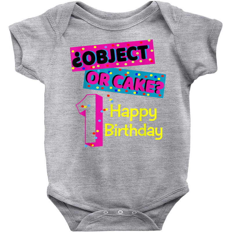 Object Or Cake Happy Birthday 1 Family Matching Confetti T Shirt Baby Bodysuit | Artistshot