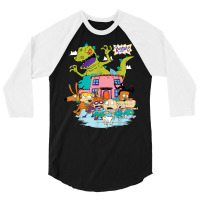 Rugrats Running Away From Reptar T Shirt 3/4 Sleeve Shirt | Artistshot