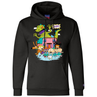 Rugrats Running Away From Reptar T Shirt Champion Hoodie | Artistshot