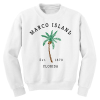 Womens Marco Island Florida Colorful Palm Tree Retro Novelty Art V Nec Youth Sweatshirt | Artistshot