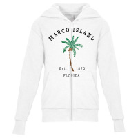 Womens Marco Island Florida Colorful Palm Tree Retro Novelty Art V Nec Youth Zipper Hoodie | Artistshot