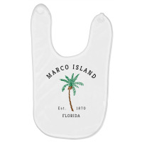 Womens Marco Island Florida Colorful Palm Tree Retro Novelty Art V Nec Baby Bibs | Artistshot