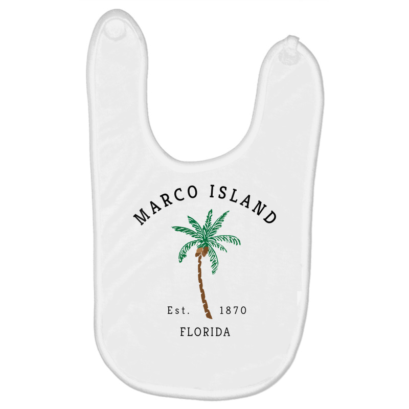 Womens Marco Island Florida Colorful Palm Tree Retro Novelty Art V Nec Baby Bibs by webberoliveria | Artistshot