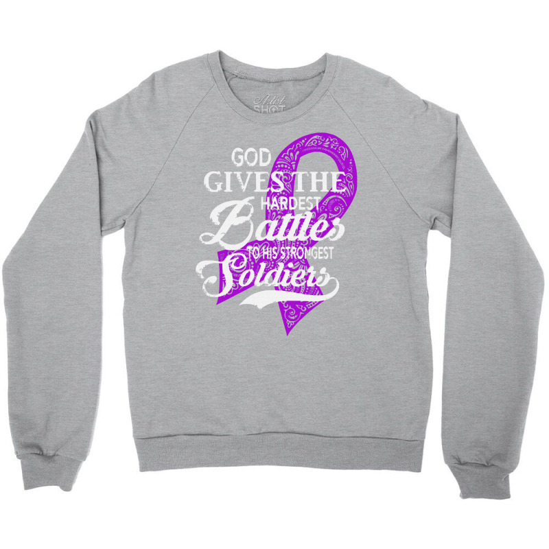 Alzheimers Awareness T  Shirt God Gives The Hardest Battles Strongest Crewneck Sweatshirt | Artistshot