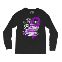 Alzheimers Awareness T  Shirt God Gives The Hardest Battles Strongest Long Sleeve Shirts | Artistshot