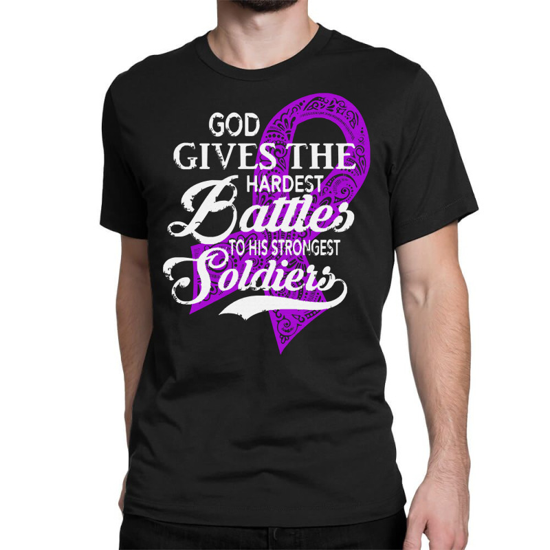 Alzheimers Awareness T  Shirt God Gives The Hardest Battles Strongest Classic T-shirt | Artistshot