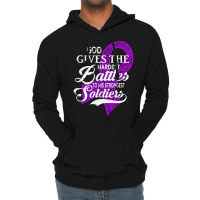 Alzheimers Awareness T  Shirt God Gives The Hardest Battles Strongest Lightweight Hoodie | Artistshot