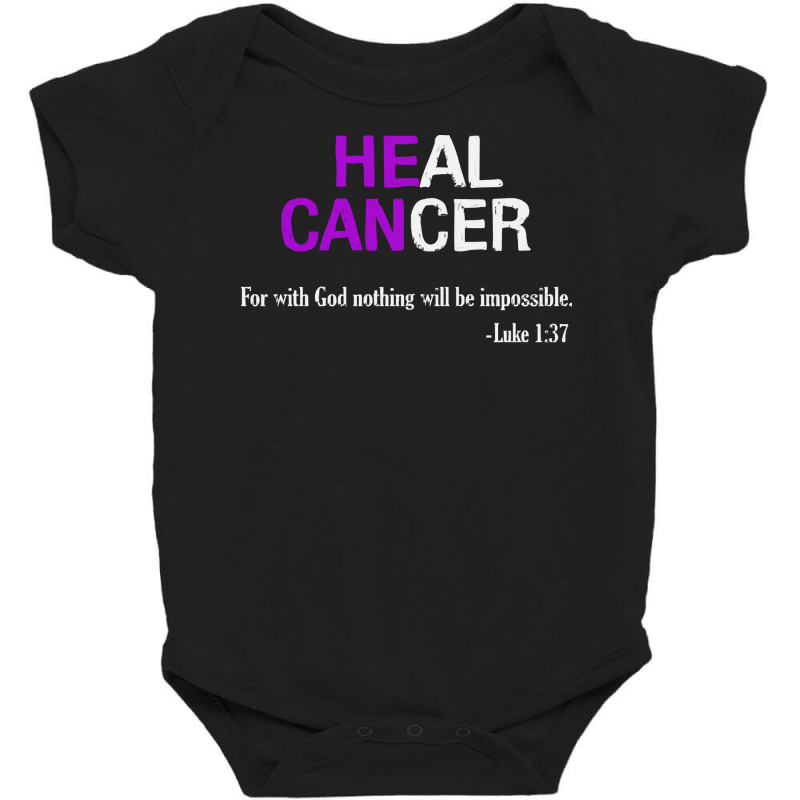 Alzheimers Awareness T  Shirt Heal Cancer God Nothing Will Be Impossib Baby Bodysuit | Artistshot