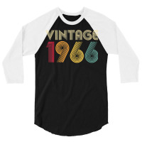 Vintage 1966 56th Birthday Gift Retro Men Women 56 Years Old T Shirt 3/4 Sleeve Shirt | Artistshot