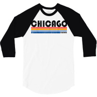 Vintage 1980s Style Chicago, Il T Shirt 3/4 Sleeve Shirt | Artistshot