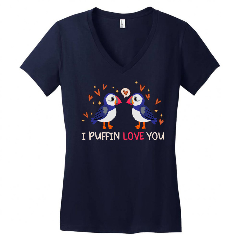 Gift T  Shirt I Puffin Love You Relationship Hearts Seabirds T  Shirt Women's V-Neck T-Shirt by giraffeleopard | Artistshot