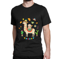 Sloth Riding Llama Mexican Fiessta Costume Taco Gift Premium T Shirt Classic T-shirt | Artistshot