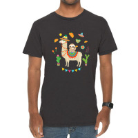 Sloth Riding Llama Mexican Fiessta Costume Taco Gift Premium T Shirt Vintage T-shirt | Artistshot