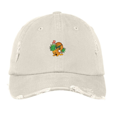 Pineapple Adults Distressed Cap Designed By Erkn