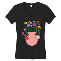 Flowers T  Shirtjar  Flowers Mediterranean Happy Time Traveling Colorf Women's V-neck T-shirt | Artistshot