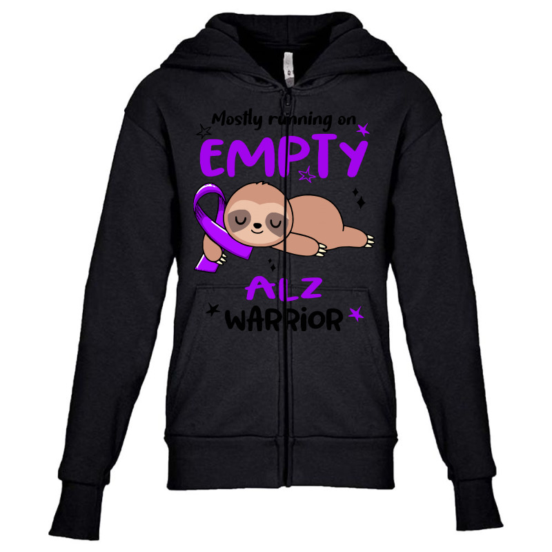 Alzheimers Awareness T  Shirt Mostly Running On Empty A L Z Warrior T Youth Zipper Hoodie by musselrhinoceros | Artistshot