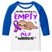 Alzheimers Awareness T  Shirt Mostly Running On Empty A L Z Warrior T Youth 3/4 Sleeve | Artistshot