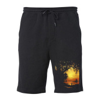 Famous Paintings T  Shirt Island Of New Providence By Albert Bierstadt Fleece Short | Artistshot