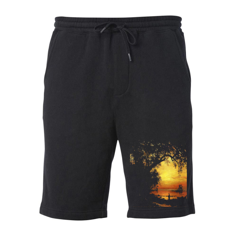 Famous Paintings T  Shirt Island Of New Providence By Albert Bierstadt Fleece Short by rwilliamson105 | Artistshot