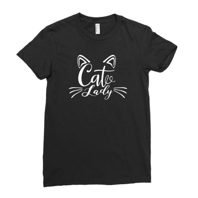 Cat Lady Ladies Fitted T-shirt Designed By Creativeh