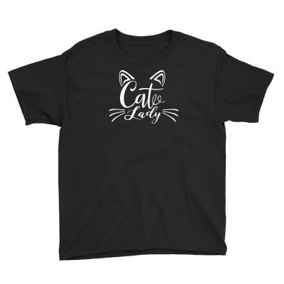 Cat Lady Youth Tee Designed By Creativeh