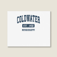 Coldwater Mississippi Ms Vintage Athletic Sports Design T Shirt Landscape Canvas Print | Artistshot