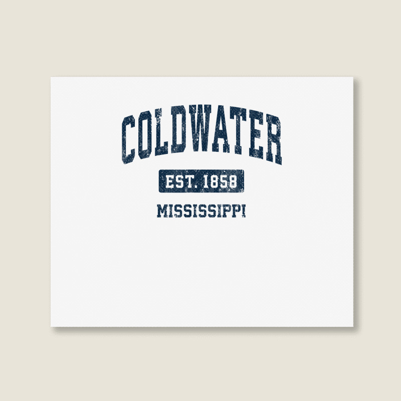 Coldwater Mississippi Ms Vintage Athletic Sports Design T Shirt Landscape Canvas Print | Artistshot