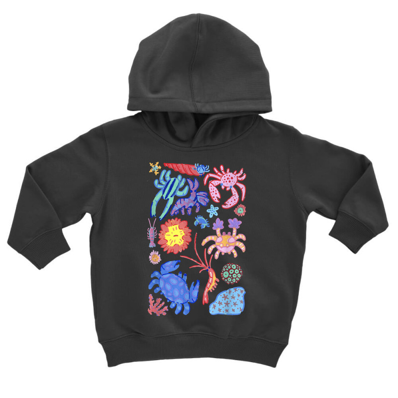 Colorful Crabs Shrimp Anemone Reef Aquarium Coral Painting T Shirt Toddler Hoodie by atereldoegevbm | Artistshot