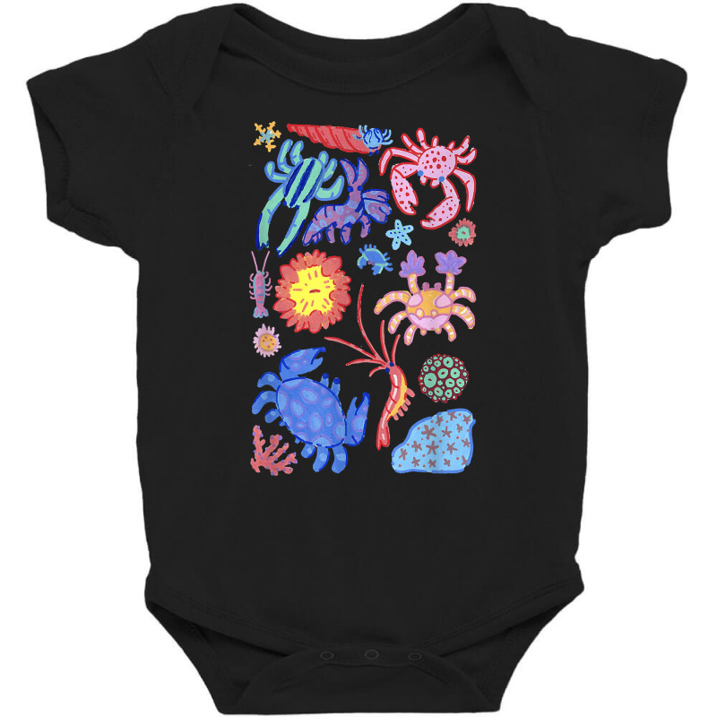 Colorful Crabs Shrimp Anemone Reef Aquarium Coral Painting T Shirt Baby Bodysuit by atereldoegevbm | Artistshot