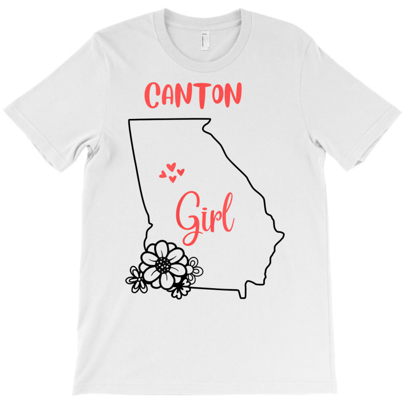 I Love State Of Georgia Flower Outline Canton City Girl T Shirt T-shirt | Artistshot