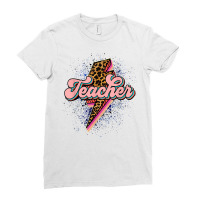 Back To School Teacher Leopard Lightning Bolt Motivational T Shirt Ladies Fitted T-shirt | Artistshot