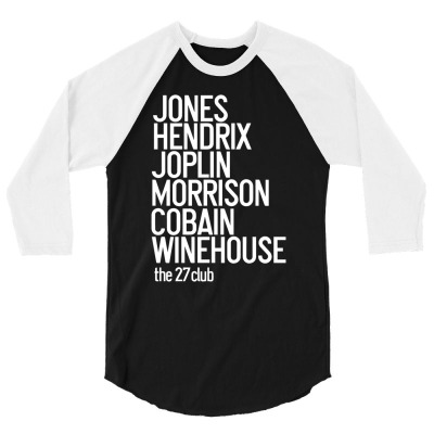 Jones Hendrix Morrison Joplin Cobain.. 3/4 Sleeve Shirt Designed By Asr