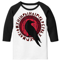 Odin Ravens Huginn & Muninn Vegvisir Tshirt Vikings Myth Tee T Shirt Youth 3/4 Sleeve | Artistshot