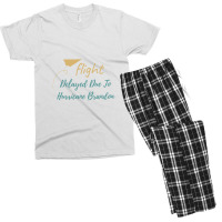 Flight Delayed Due To Hurricane Brandon Typography Men's T-shirt Pajama Set | Artistshot