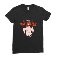 Orange Modern Scary Illustration Happy Halloween Ladies Fitted T-shirt | Artistshot