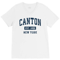 Canton New York Ny Vintage Athletic Sports Design T Shirt V-neck Tee | Artistshot