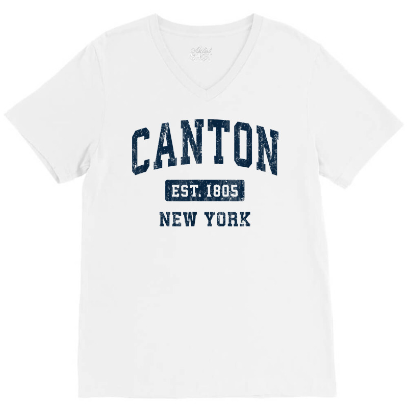 Canton New York Ny Vintage Athletic Sports Design T Shirt V-neck Tee | Artistshot