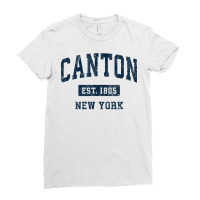 Canton New York Ny Vintage Athletic Sports Design T Shirt Ladies Fitted T-shirt | Artistshot