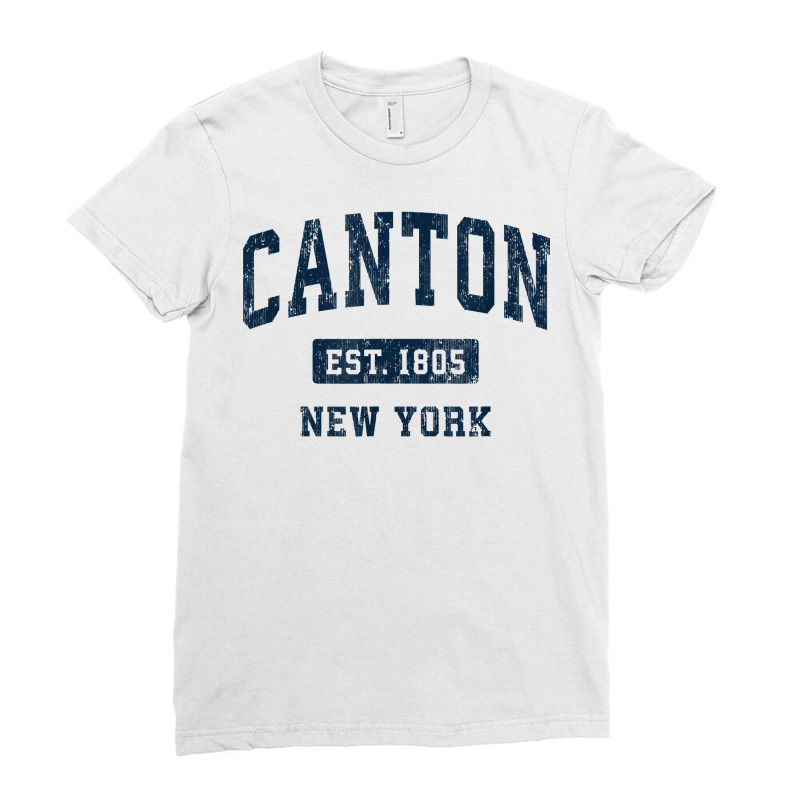 Canton New York Ny Vintage Athletic Sports Design T Shirt Ladies Fitted T-shirt | Artistshot