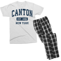 Canton New York Ny Vintage Athletic Sports Design T Shirt Men's T-shirt Pajama Set | Artistshot