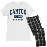 Canton New York Ny Vintage Athletic Sports Design T Shirt Women's Pajamas Set | Artistshot