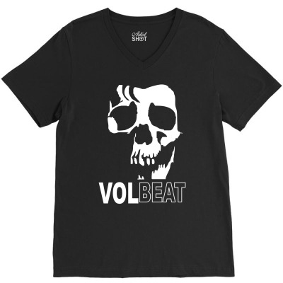 Volbeat Danish Rock Band Cool Skull V-neck Tee Designed By Mdk Art