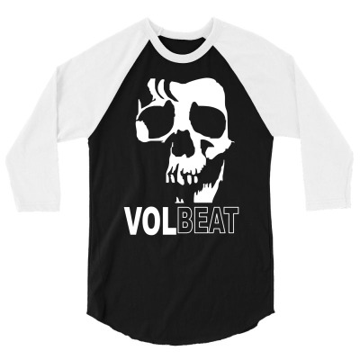 Volbeat Danish Rock Band Cool Skull 3/4 Sleeve Shirt Designed By Mdk Art
