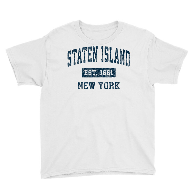 Staten Island New York Ny Vintage Sports Design Navy Print T Shirt Youth Tee by husserllpr | Artistshot